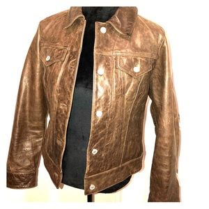 Gap ladies leather “jean” jacket